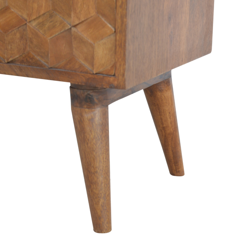 Chestnut Cube Carved Media Unit