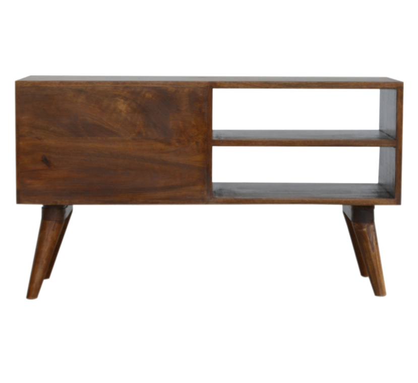 Chestnut Cube Carved Media Unit