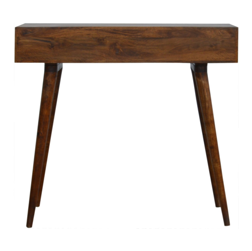 Chestnut Cube Carved Console Table