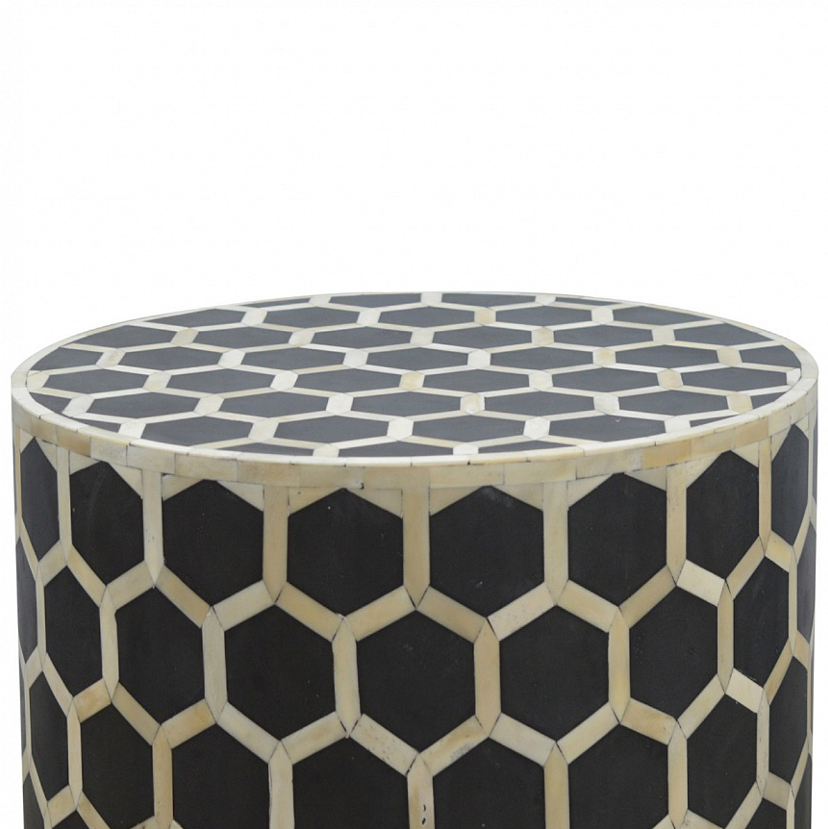 Bone Inlay Footstool