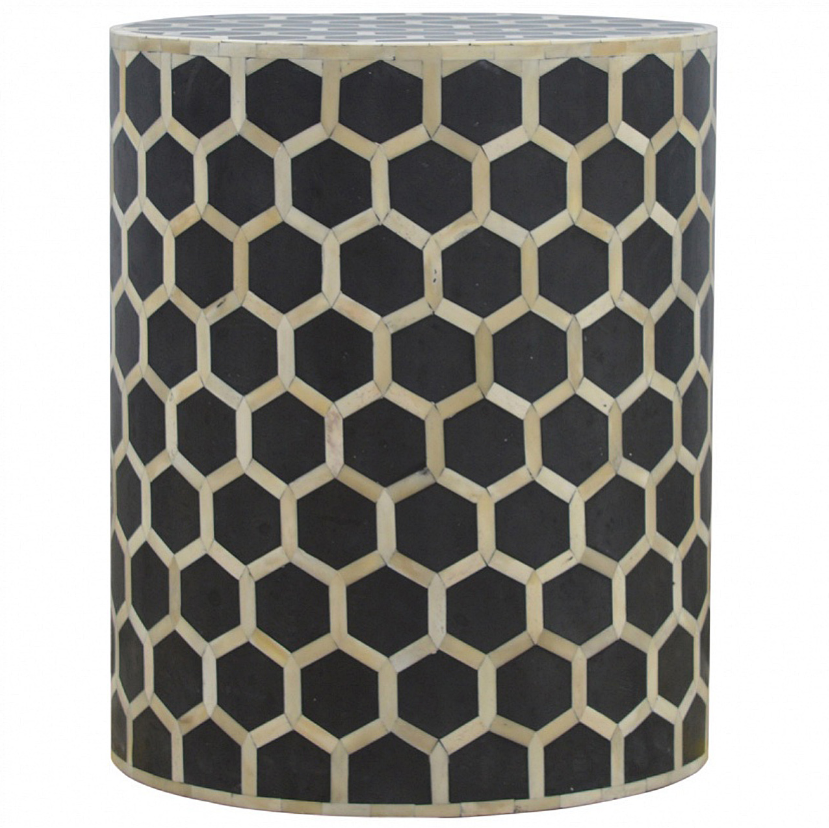 Bone Inlay Footstool